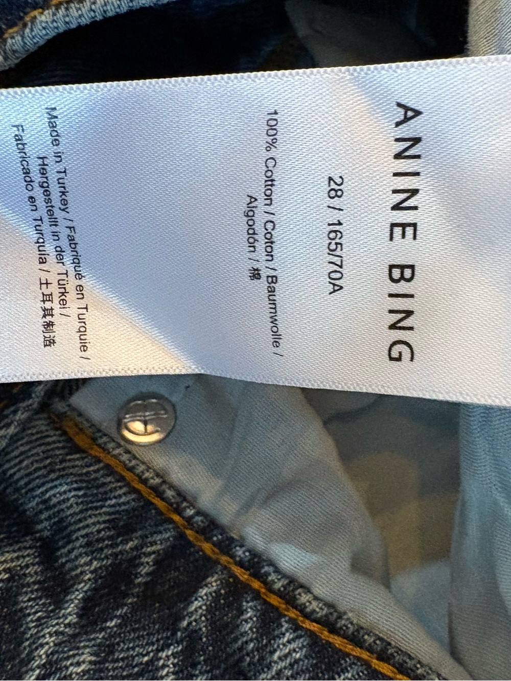 Anine Bing Brie Jeans Womens 28 Cabana Blue Wide Leg Seam Detail NWT - Picture 9 of 11